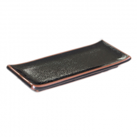 Yuzu Tenmoku Porselen Suşi Servis Tabağı 22.5x9.5x2.5cm