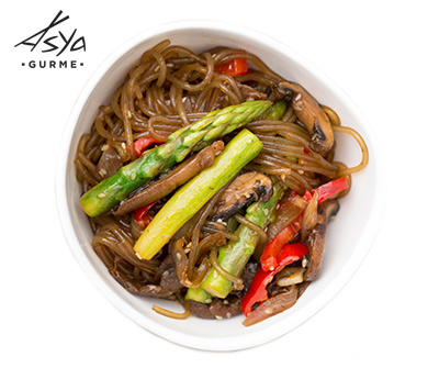 Mushroom and Asparagus Japchae